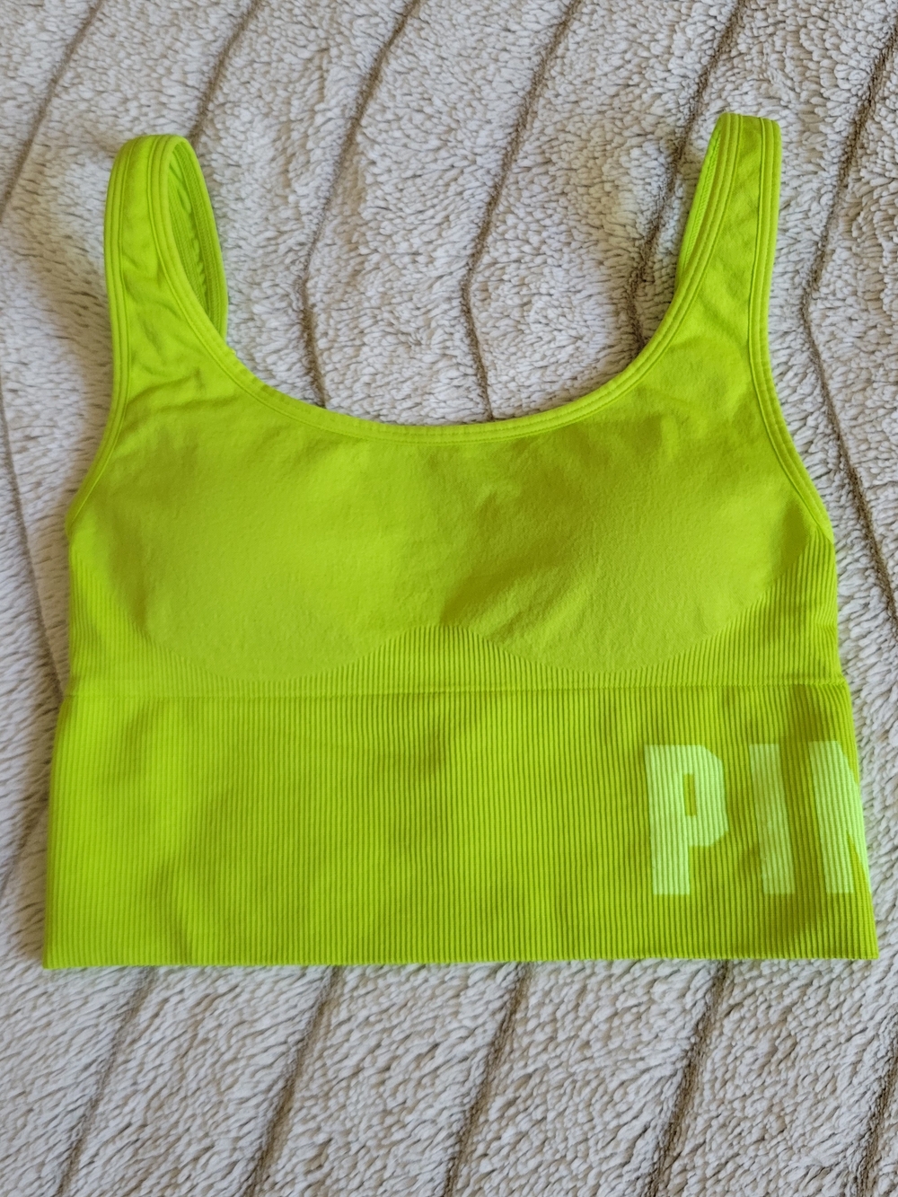 PINK Victoria's Secret Neon Yellow Sports Bra